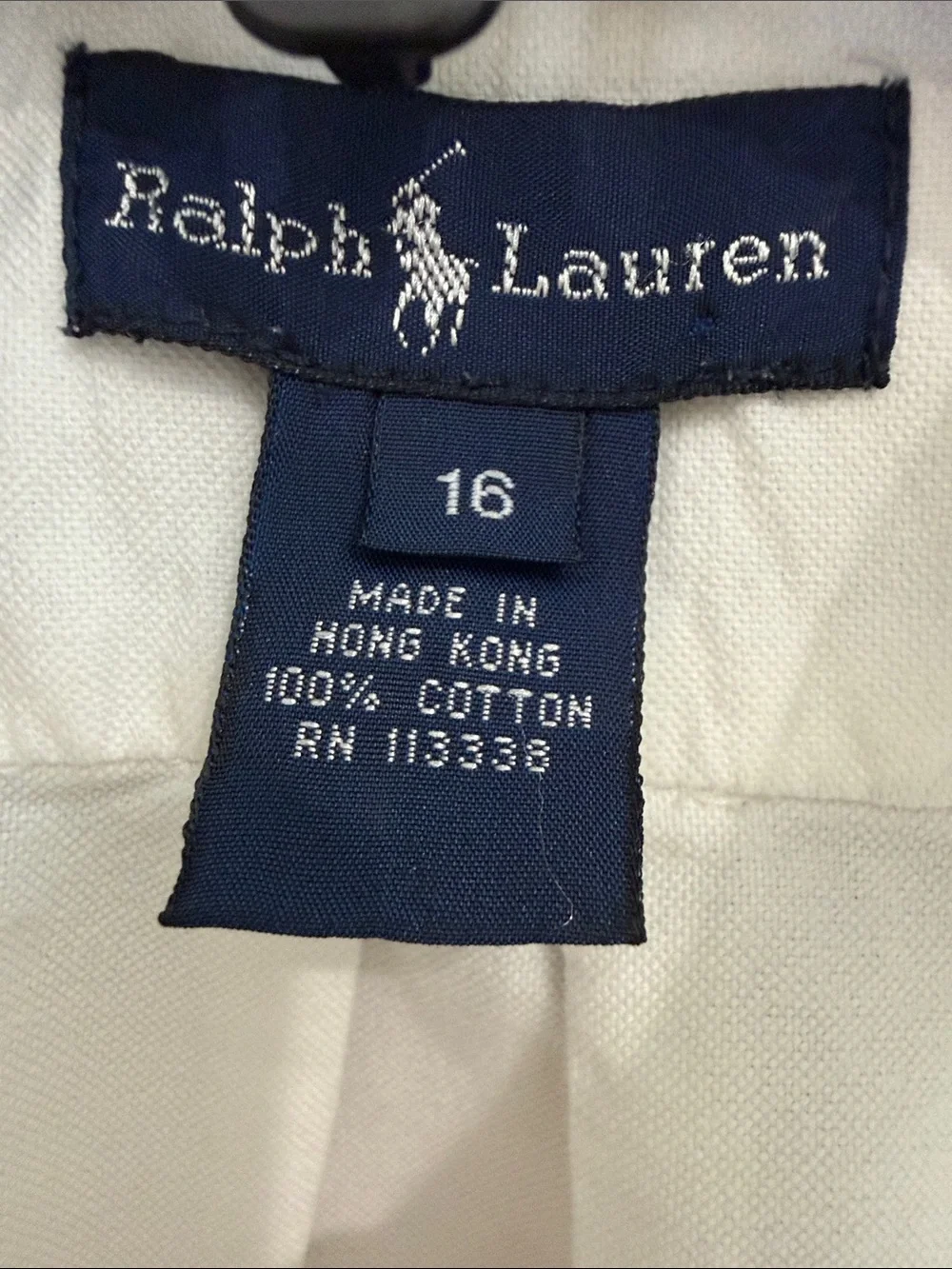 Ralph Lauren White Button-Down Oxford Shirt with Pony Logo